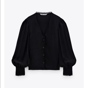 NWT Zara Flowy Contrasting Blouse